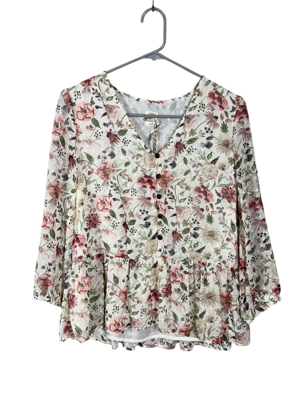 Good Hart Womens Floral Peasant Top Blouse Size Small Cottage Bohemian Prairie